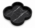 Marble White Decorative Tray, Clover Vanity Tray with Fluted Edge, Bathroom Counter Organizer for Perfume, Candles, Jewelry & Home Decor
