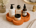 Decorative Clover Tray, Fluted Vanity Tray for Bathroom Counter, Perfume Organizer, Jewelry Holder and Home Decor Accent
