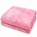 Pink King Size Plush Blanket, Super Soft 10 lb Embossed Floral Blanket