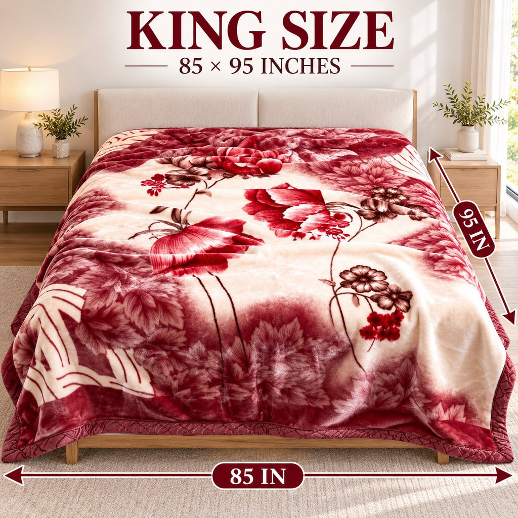 King blanket dimensions 85 by 95 inches infographic