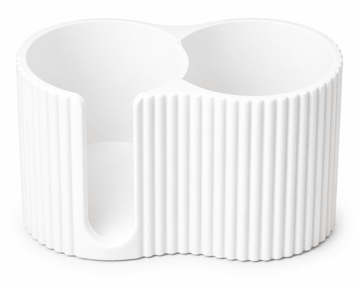 DBOZE ribbed dual compartment bathroom organizer