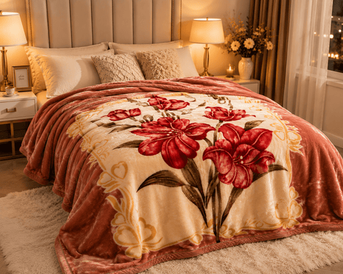 DBOZE heavyweight reversible plush blanket