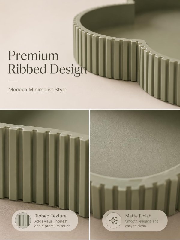 Green clover tray premium ribbed edge and matte finish detail