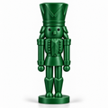 Emerald Green modern nutcracker figurine on a white background