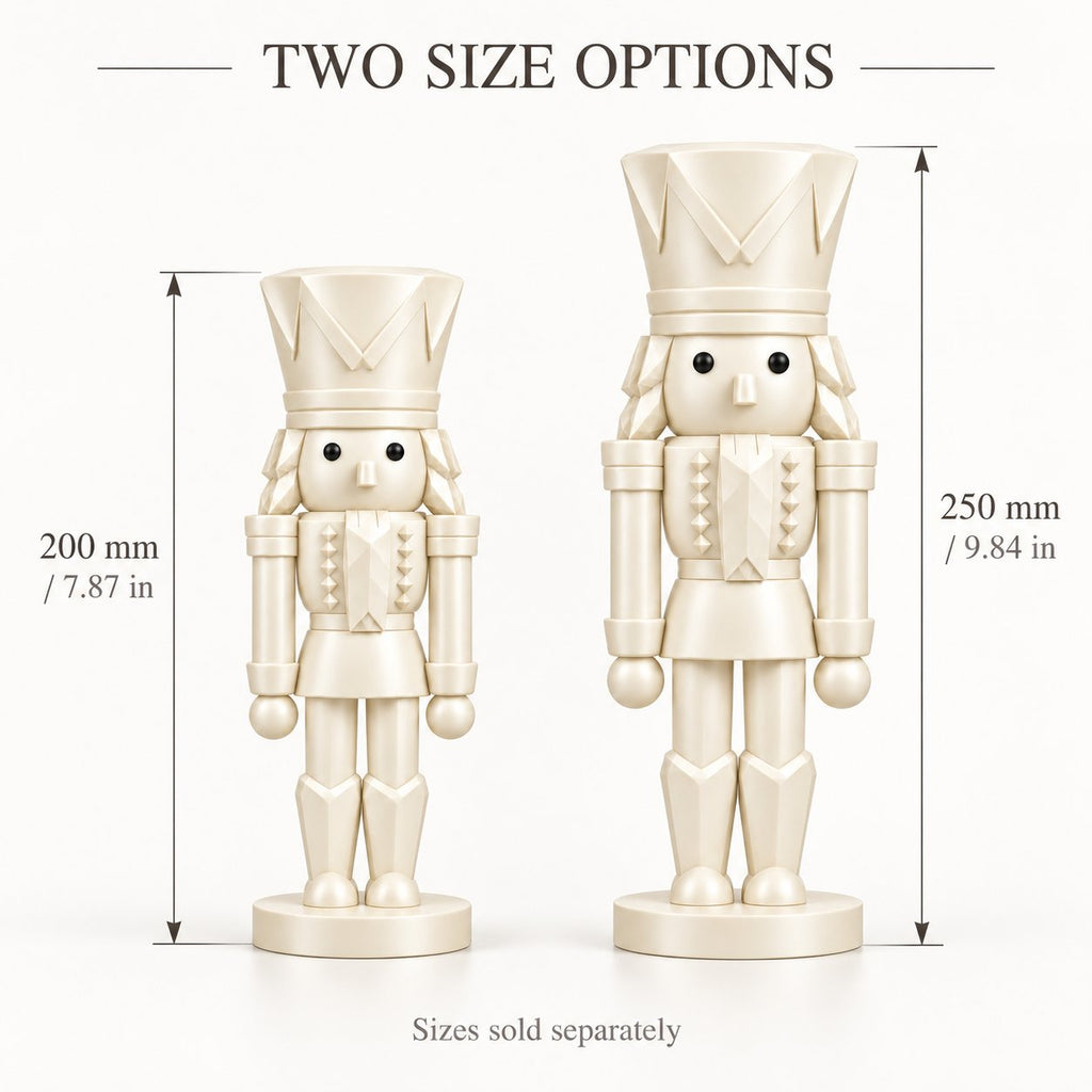 Ivory nutcracker figurine in two size options, 200 mm and 250 mm