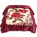 Rose floral mink fleece blanket, folded product shot