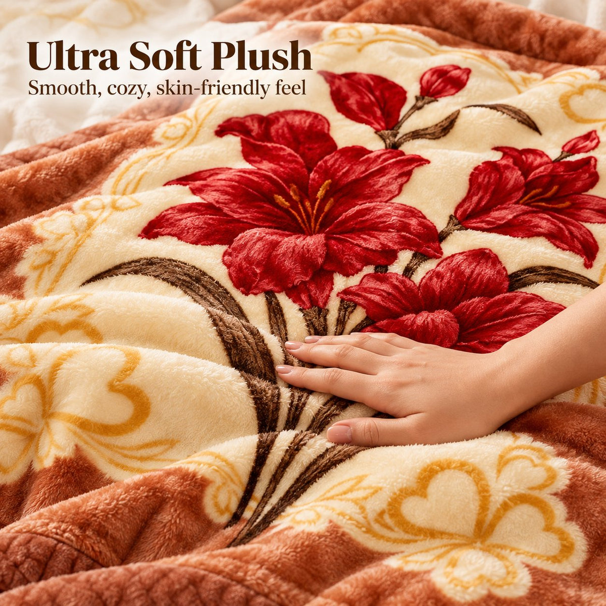 Ultra soft plush mink fleece, smooth cozy skin-friendly feel