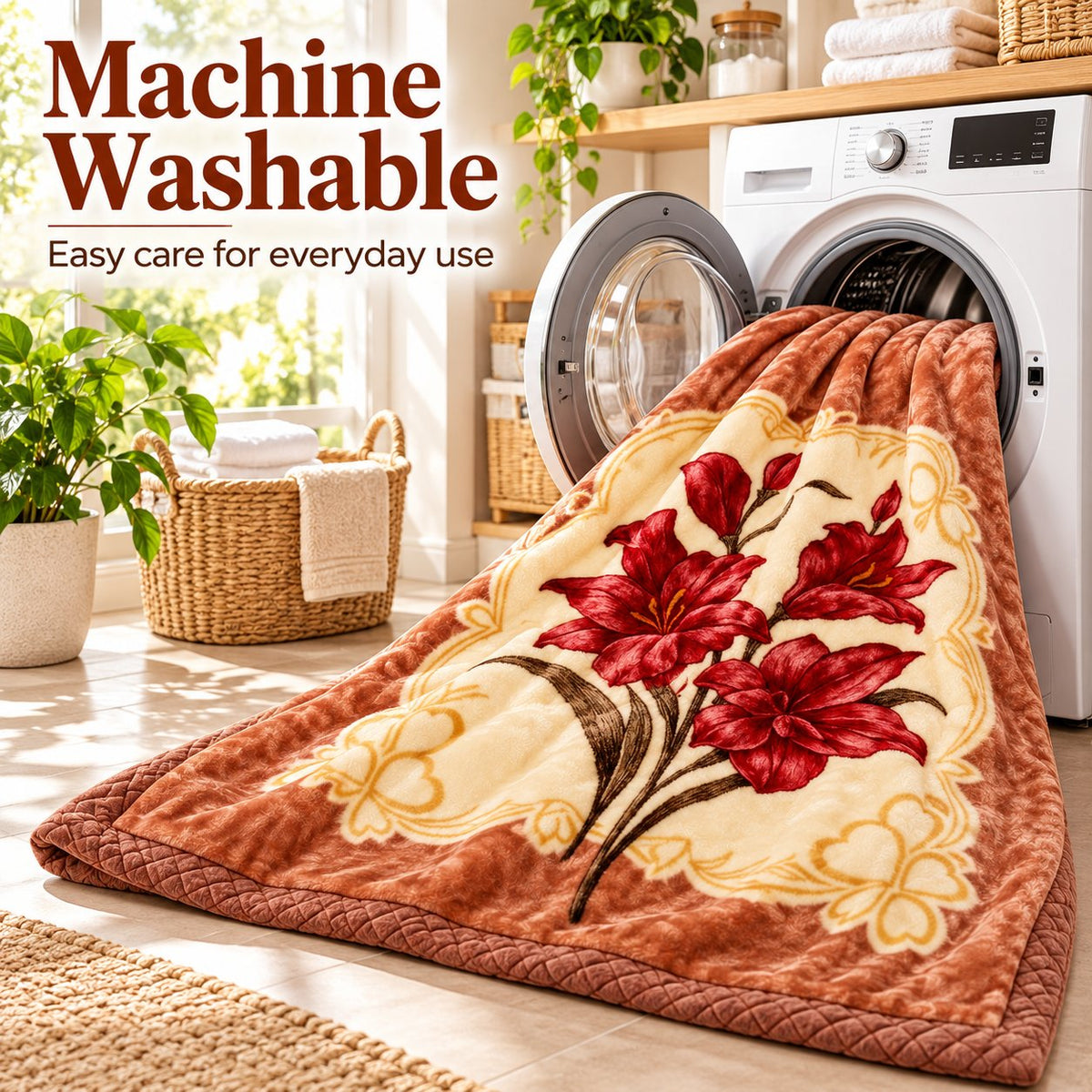 Machine washable blanket, easy care for everyday use