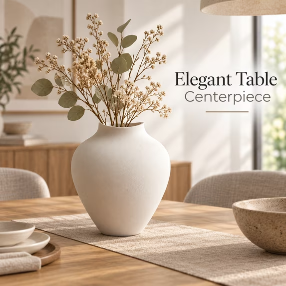 10 Inch Modern Decorative Vase, Minimalist Round Vase for Home Decor